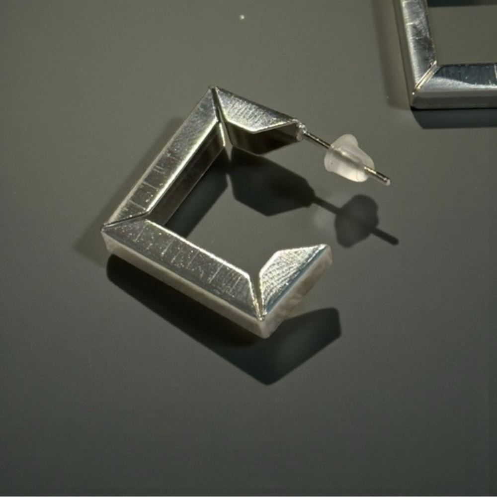 Lightweight Square Hard Plastic Stud Earrings